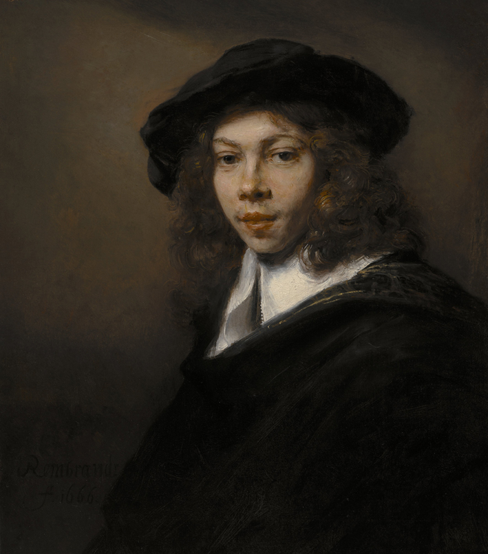  伦勃朗·梵·莱茵 Rembrandt van Rijn——一个头戴黑色贝雷帽的年轻人
